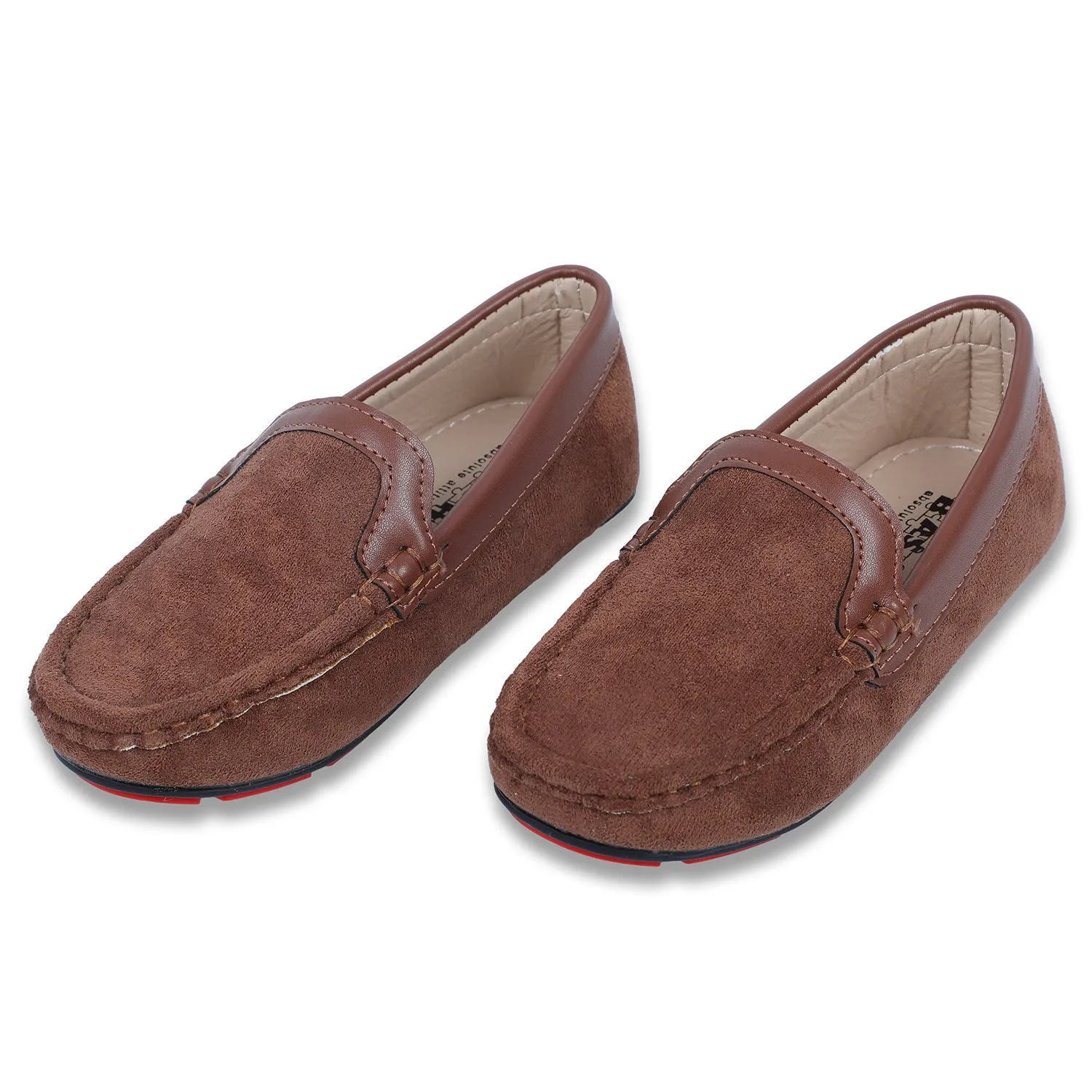 Baby Moo x Bash Kids Suede Loafer Shoes - Tan