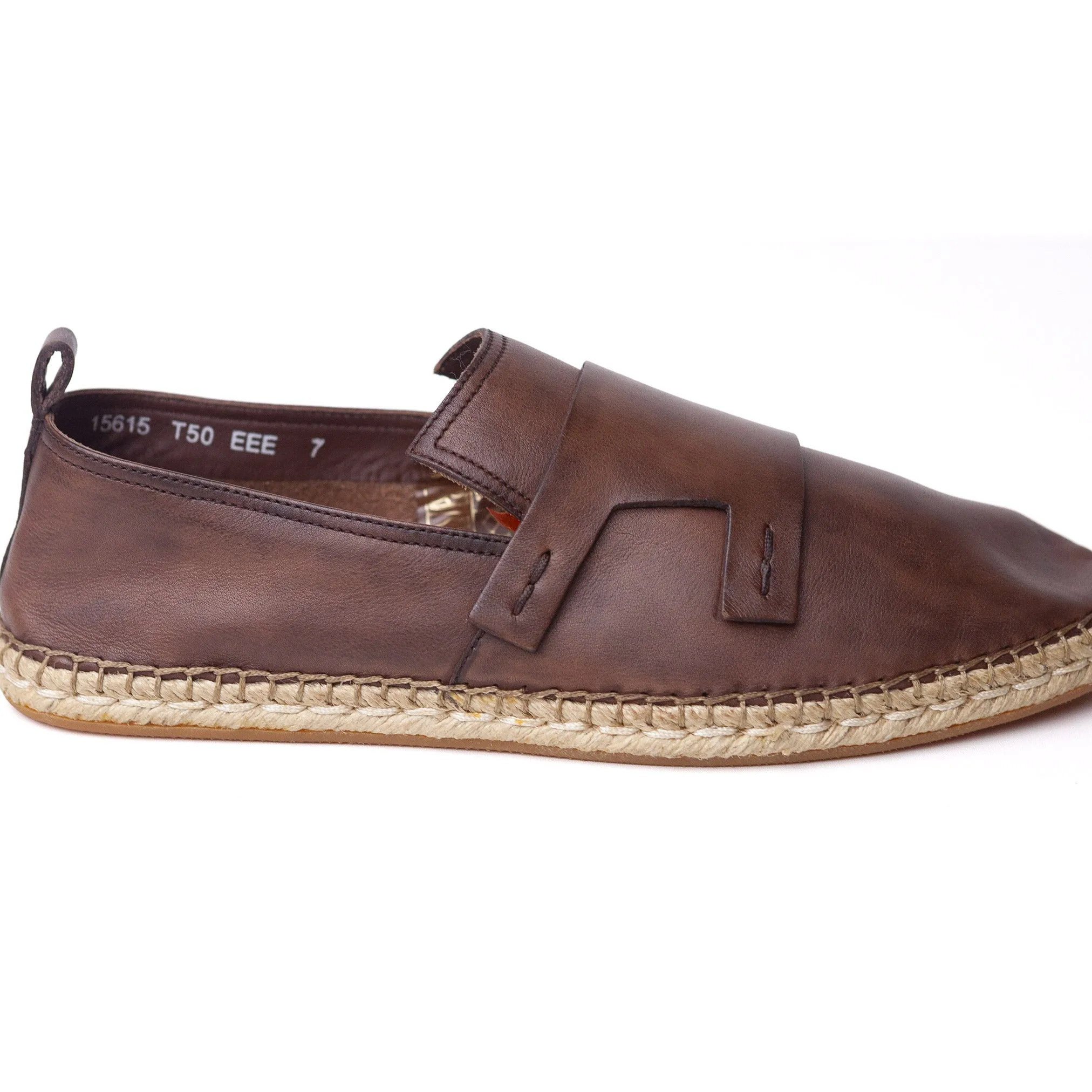 Brown Leather Espadrilles (41.5)