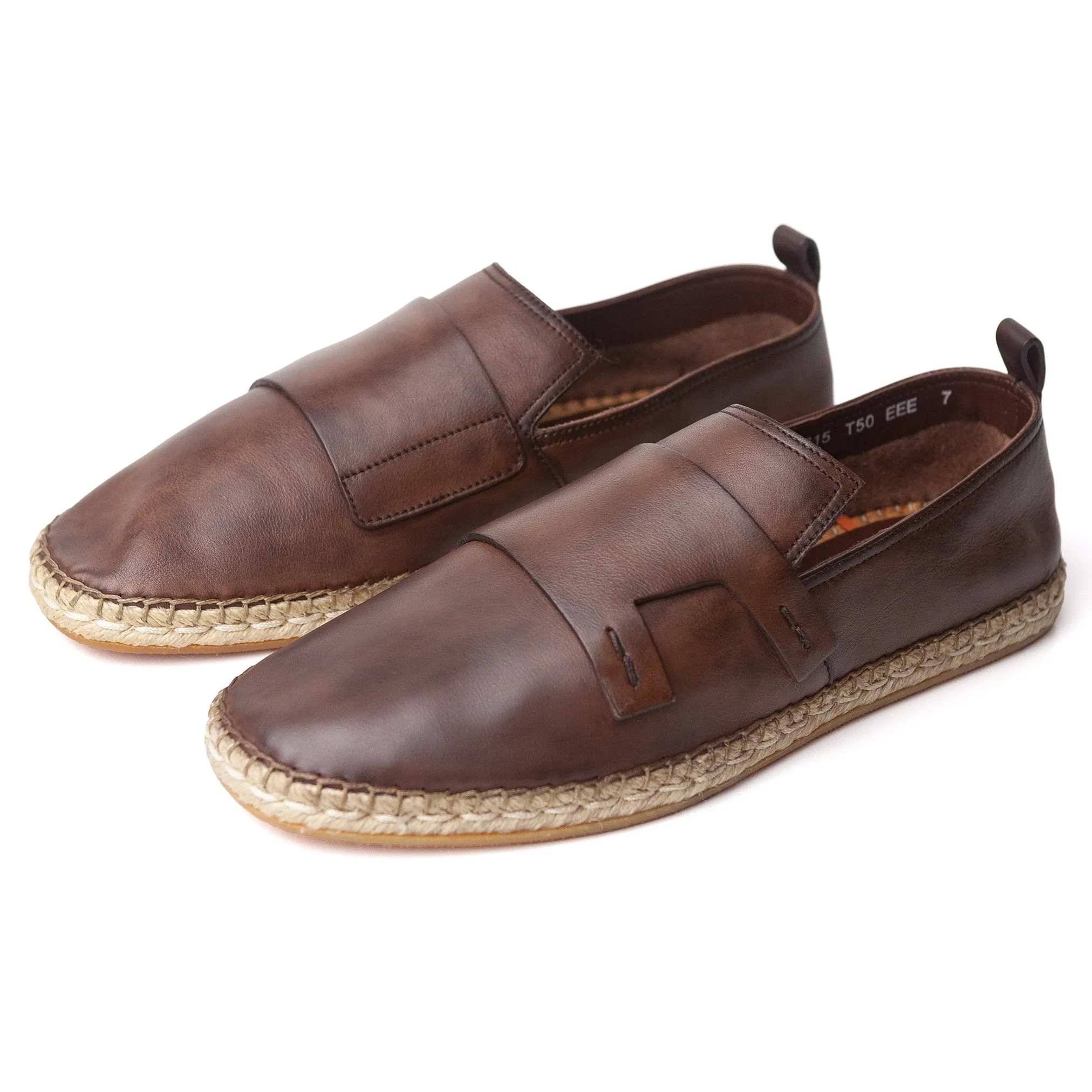 Brown Leather Espadrilles (41.5)