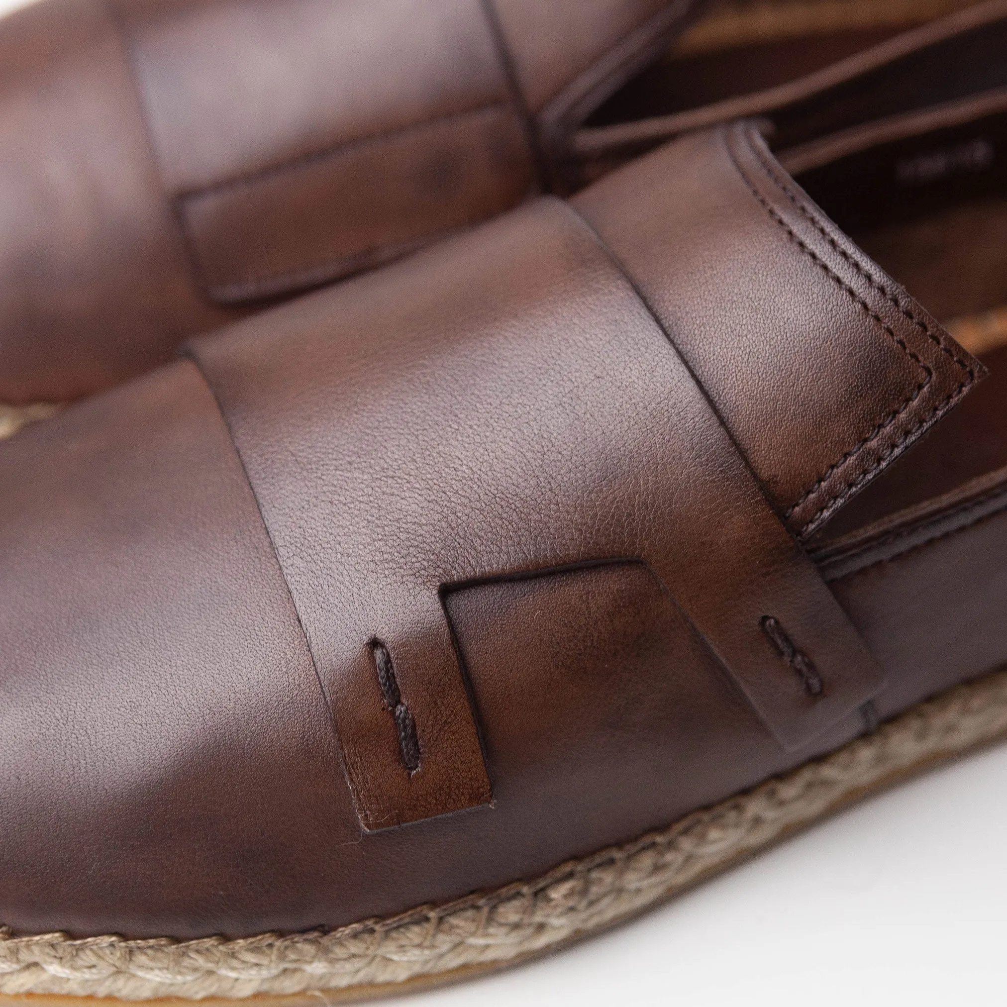 Brown Leather Espadrilles (41.5)