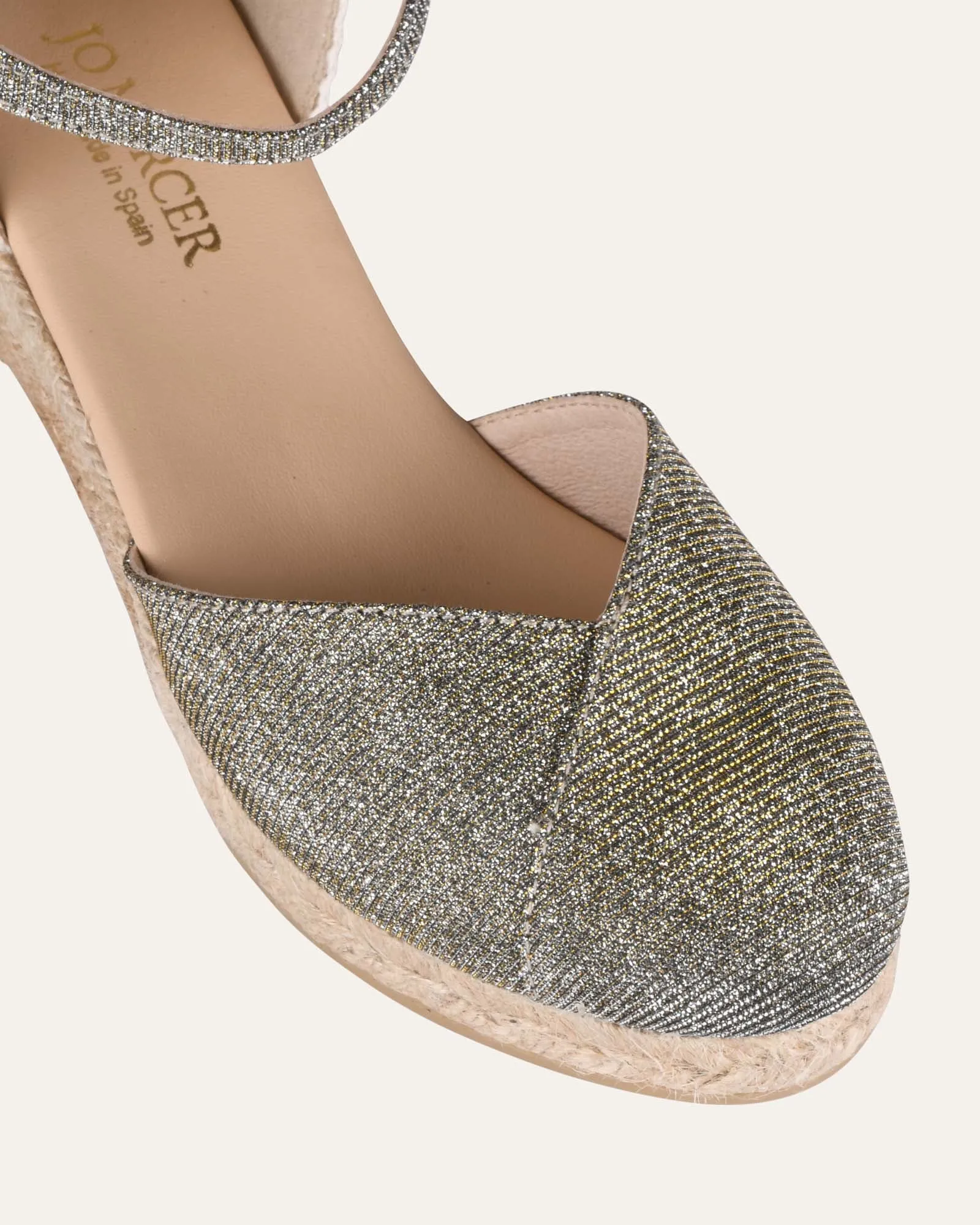 CALISTA LOW HEEL WEDGE ESPADRILLES METALLIC