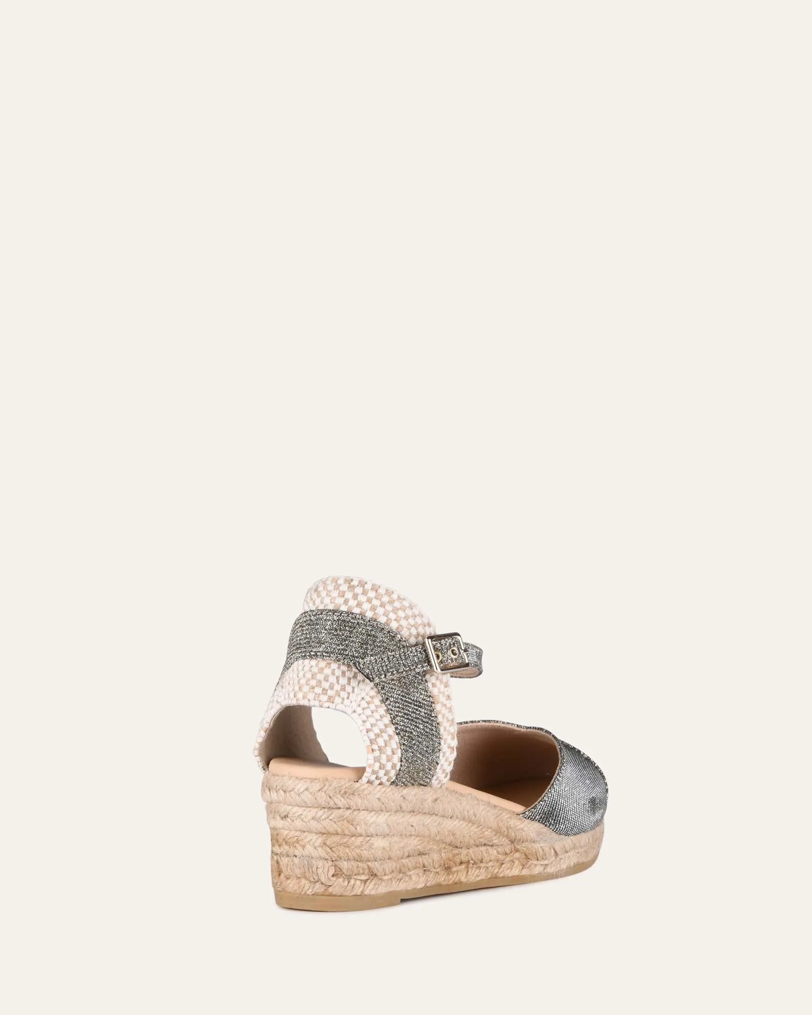 CALISTA LOW HEEL WEDGE ESPADRILLES METALLIC