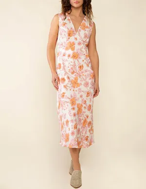 Clara Plunging Bias Cut Floral Dress