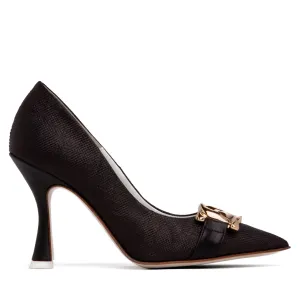 Fiorenza Black Leather Pump