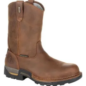 GEORGIA MEN'S BROWN 10 INCH EAGLE ONE WATERPROOF PULL ON WORK BOOT - GB00314