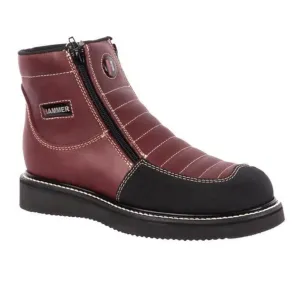 Hammer 338 Wine, prime leather, light weight PU sole, oil and slip resistance, double Zipper.