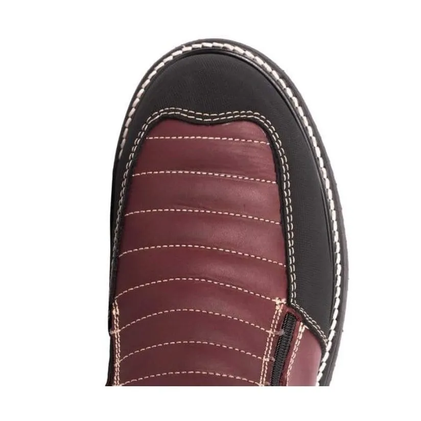 Hammer 338 Wine, prime leather, light weight PU sole, oil and slip resistance, double Zipper.