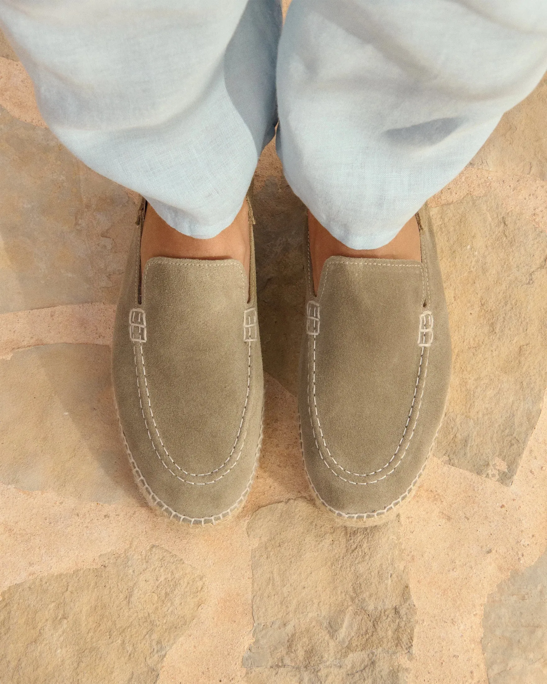 Hamptons Traveler Loafers Suede Espadrilles Forest