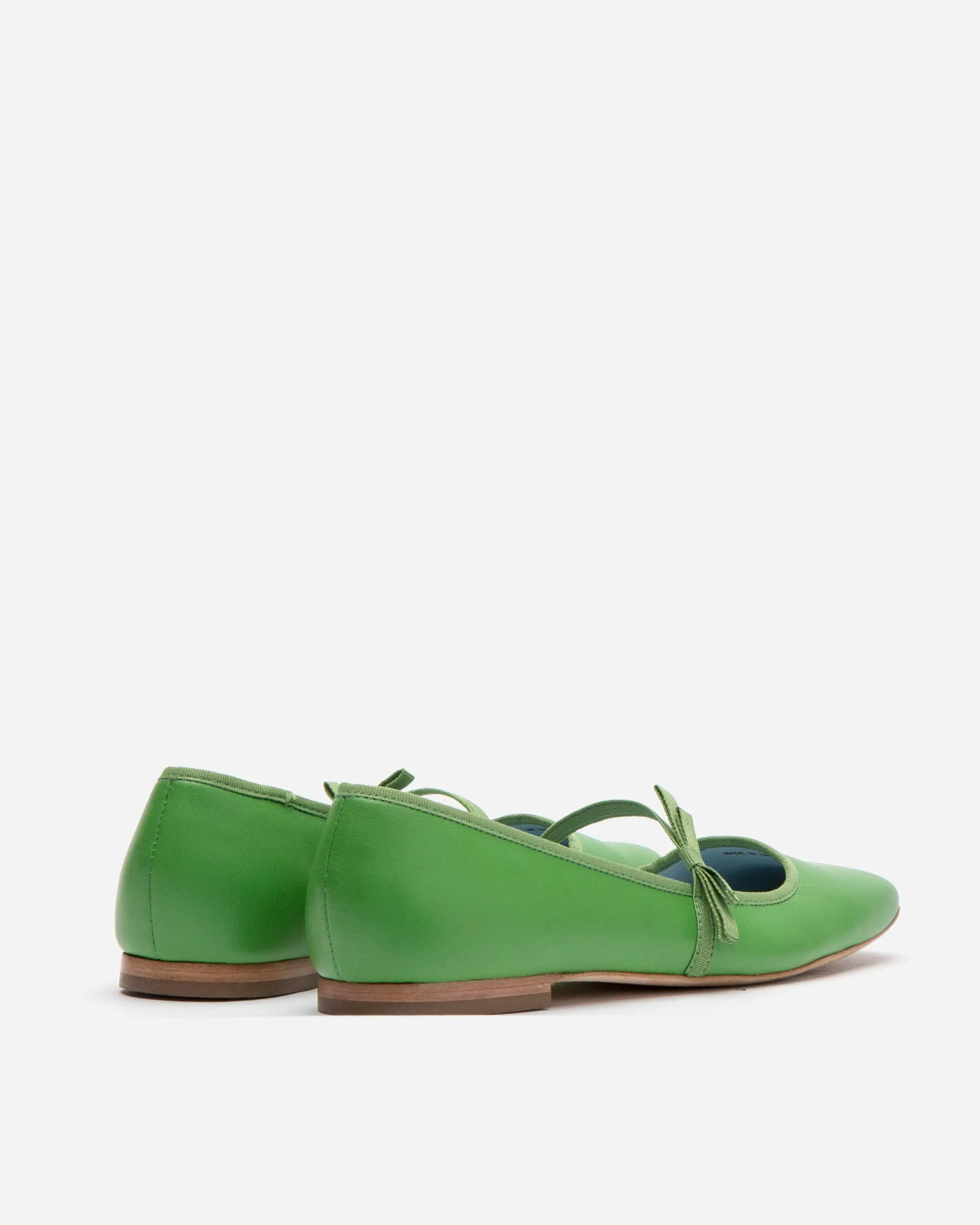 Jude Mary Jane Leather Flat Green