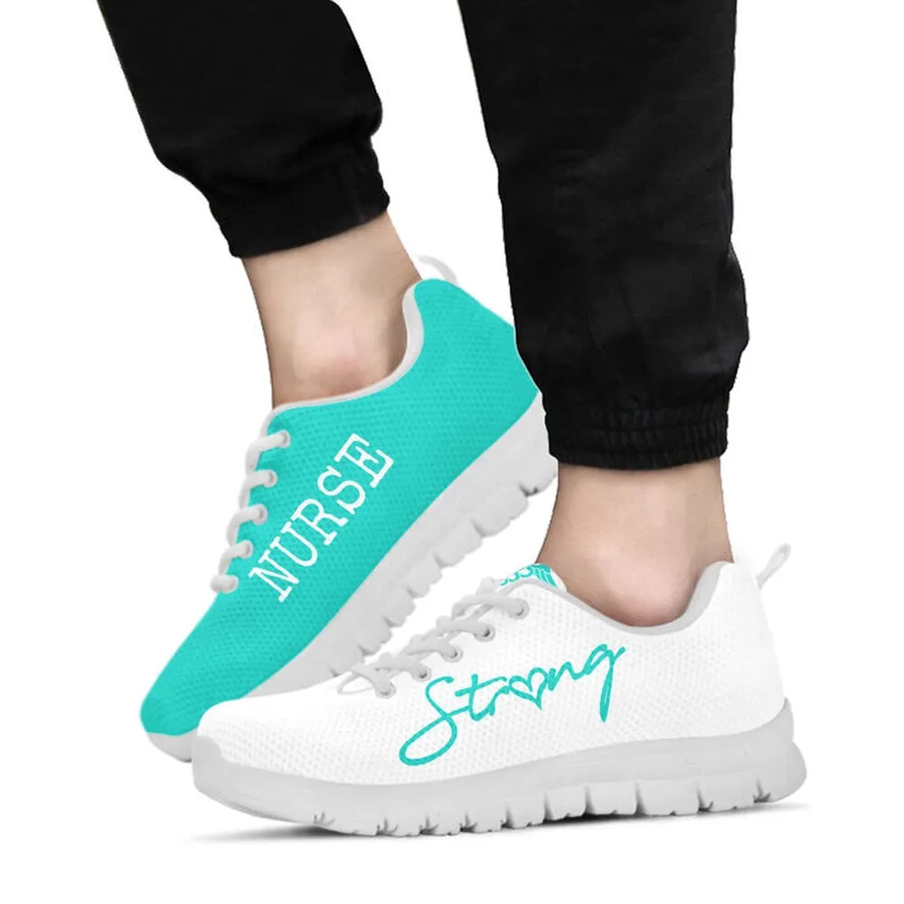 Nurse Sneaker, Nurse-Strong Tiffany White Sneakers Shoes, Best Shoes For Nurses