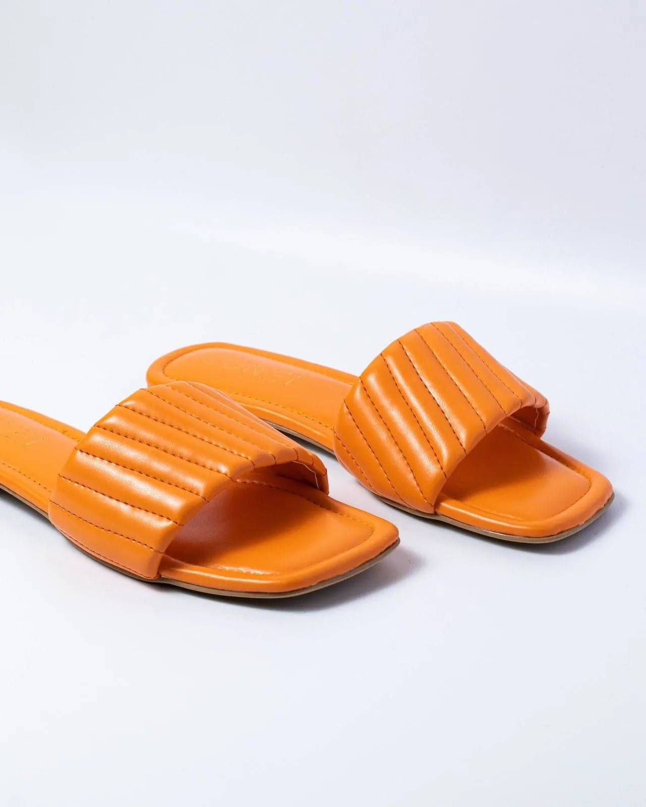 Tangerine Furrowed Flats