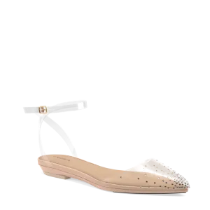 The D'Orsay - Sand Transparent Rhinestone Flat