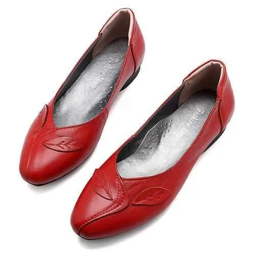 Women Shoes Leaf Comfortable Causal Slip On Flats